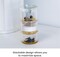 3-Tier Stackable Acrylic Holder- Stylish Desk Organizer and Storage for Office or Home – Transparent Round Design with Gold Metal Base